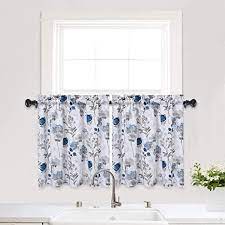 Pier 1 window curtains are available in a variety of styles and sizes to fit any window. Amazon Com Haperlare Blue Kitchen Curtains Floral Print Short Bathroom Window Curtain Watercolor Flowers Design Rod Pocket Half Window Kitchen Cafe Curtains 27 X 24 Blue Grey Set Of 2 Kitchen Dining