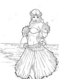 Maybe you would like to learn more about one of these? Hula Girl With Beach View Coloring Pages Coloring Sky