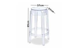 Rated 4 out of 5 stars. Philippe Starck Replica Charles Ghost Bar Stool 66cm Clear Matt Blatt