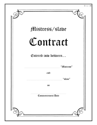 Mistress/male slave Contract Download - BDSMContracts.org
