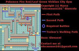 Pokemon firered and leafgreen features the classic lineup of gym leaders from red and blue. Pokemon Firered Version Viridian City Gym Map Map For Game Boy Advance By Elecmouse Gamefaqs