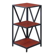 10 best corner bookcases of march 2021. 28 Tucson Metal 3 Tier Corner Bookcase Cherry Black Breighton Home Target