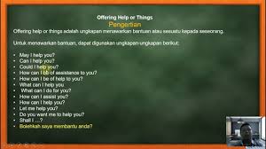 Materi offering help kelas 12. Offering Help Or Thing Menawarkan Bantuan Dan Sesuatu Bahasa Inggris Sma Smk Kelas Xii Youtube