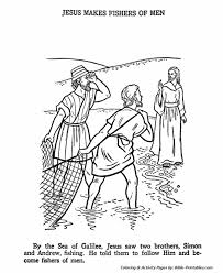 Simon And Andrew Fishers Of Men Bible Coloring Pages Coloring Pages Bible Coloring