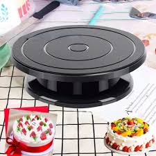 11 Inch Cake Turntable Rotating Round Cake Stand Anti-skid DIY Cake  Decorating Tools(Black)