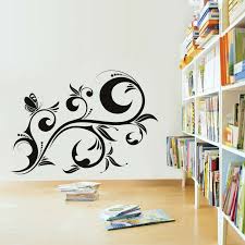 library decoration wall sticker butterflies flower diy