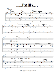 I suggest practicing the sliding intro with your finger first and then get out the. Free Bird Sheet Music Lynyrd Skynyrd Solo Guitar