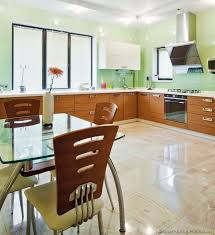 Kitchen Idea Of The Day Modern Two Tone Kitchen With Lovely Green Walls Modern Kitchen Design Kitchen Cabinet Color Schemes Kitchen Design