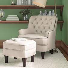 Made from solid wood, it has a rounded silhouette for an understated, streamlined look that's perfect for breaking up the monotony of straight lines. Floral Chair And Ottoman Wayfair