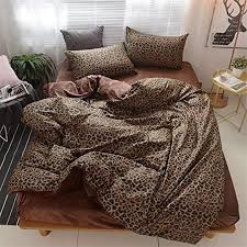 54 po x 75 p. Parure De Drap Umlre Housse De Couette Imprime Leopard Lot De 3 Tres Grands Lits 1 Housse De Couette 2 Taies D Oreiller Duvet En Cdiscount Maison