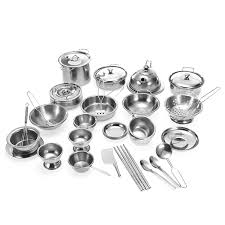 Metal kitchen set toys images with names. Enpei 40pcs Mini Kitchenware Play Set Kitchen Pan Pot Dish Stainless Child Kids Role Play Toy Gift Alexnld Com