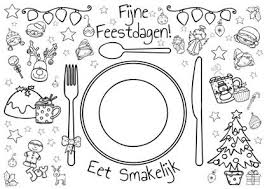Begin je met een kerstman, een kerstboom, de kerststal of.? Kerst Placemat Jufbijtje Nl Kerst Kerst Spelletjes Peuter Kerst
