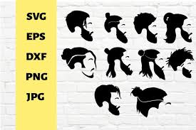 Men's haircuts & beard styling inspiration. 10 Beard Svg Hairstyle For Men Svg Silhouette 1140172 Cut Files Design Bundles