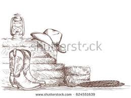 Hand Draw Cowboy Background With Western Boots And West Hat And Equipment For Riding Horses How To Draw Hands Cowboy Draw Western Boots