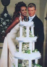 Iman S Wedding Dress By Herve Leger 1992 Iman And David Bowie David Bowie Bowie
