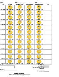 Smiley Face Behavior Chart Worksheets Teaching Resources Tpt