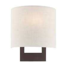 Maybe you would like to learn more about one of these? Livex Lighting 42420 07 Bronze Hayworth Single Light 9 1 2 Tall Wall Sconce With Fabric Shade Ada Compliant Lightingdirect Com