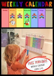 Free Printable Toddler Weekly Calendar Projectsinparenting Com Toddler Calendar Kids Calendar Weekly Calendar