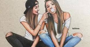 Two Best Friends Drawing The Most Beautiful Images For You Mobygeek Com Drawing hugs step by step drawing tutorial. mobygeek
