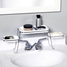 zenna home vanity shelf, chrome and