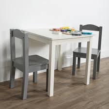 Tot Tutors Inspire 3 Piece White Grey Kids Square Table And Chair Set Table And Chair Sets Table And Chairs Kids Table Chair Set