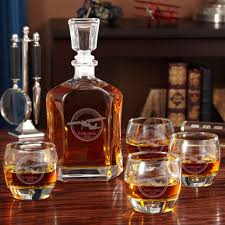 Aviator Engraved Argos Decanter Set With Uptown Glasses Whiskey Decanter Whiskey Decanter Set Liquor Decanter