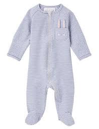 Little Bundle Zip Through Long Sleeve Bunny Stripe Sleepsuit Product Photo Shopping Outfit Baby Clothes Clothes