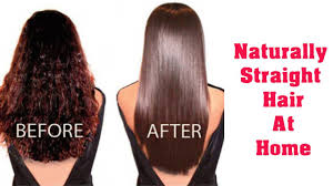 Home Solutions For Get Straight Hair Permanent Hair Straightening At Home With All Natural Ing Straight Hairstyles Smooth Curly Hair Straightening Curly Hair