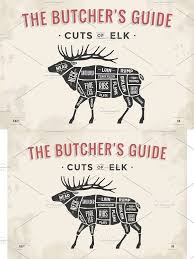 Butcher Diagram Scheme Elk Moose In 2019 Meat
