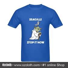 Stop it now! everyone told me not to stroll on that beach said seagulls gonna come poke me in the coconut and they did and they did had me goin' like nothing i could do but yell when these birds attacked me when i tried to run i fell and then these kids start laughing and then Yoda Seagulls Stop It Now T Shirt