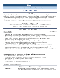 data entry clerk resume example