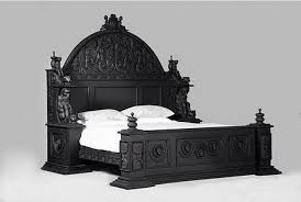 Black Gothic Style Wooden Bed Frame Gothic Bedroom Furniture Gothic Bedroom Gothic Home Decor