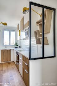 Renovation D Un Appartement De 54 M Vanves Cuisine Verriere Separation Cuisine Salon Cuisine Moderne