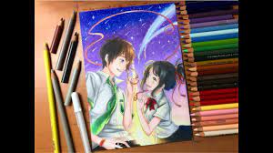 My name is wennie and i love to draw and craft, cute things of course! Speed Drawing Taki Mitsuha Kimi No Nawa Your Name Hd Youtube
