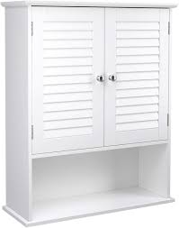 Maybe you would like to learn more about one of these? Amazon Com Vasagle Wall Cabinet Hanging Bathroom Storage Organizer Medicine Cupboard With Adjustable Shelf Double Shutter Doors And Open Shelf 23 6 X 7 8 X 27 5 Inches Wooden White Ubbc27wt Kitchen Dining