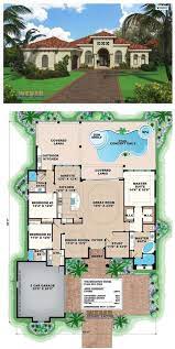 Mediterranean House Plan Small Home Floor Plan With Swimming Pool Mediterranean Homes Mediterranean Homes Exterior Mediterranean House Plans