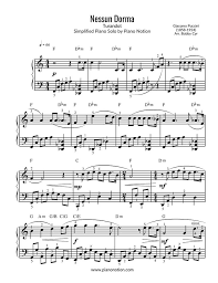 All instrumentations piano solo (18) concert band (10) piano. Piano Notion Giacomo Puccini Nessun Dorma Easy Piano Solo By Piano Notion