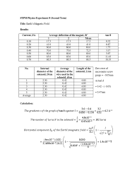 Physical quantities and units 2. 127527976 Stpm Physics Experiment 8 Earth S Magnetic Field Second Term Id 5ce5b17b9f2be