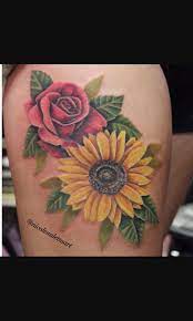 Sunflower And Rose Tattoo Sunflower And Rose Tattoo Rose And Sunflower Tattoo Tattoos