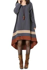 Generic Women S Long Sleeve Dress Autumn Clothing With Hi Low Hem Generic Http Www Amazon Com Dp B00q34qh18 Re Fashion Women Long Sleeve Dress Womens Fashion