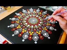 Large Mandala Dot Painting Tutorial On 12x12 Canvas Oriental Theme Youtube Mandala Dot Painting Tutorial Dot Painting Tutorial Dot Painting