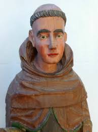 H.130cm/STATUE RELIGIEUSE/SAINT VINCENT DU PAUL/BOIS SCULPTE/XIXé/SIGNEE  CKERY