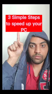 3 Simple Steps to speed up your PC, 1. Press Windows+ R and type %temp% and  press Enter., Delete all the files in this folder., 2. Press Windows + R  and type cleanmgr and press Enter, Choose the drive ...