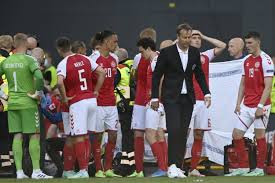 The euro 2020 game between denmark and finland in copenhagen was delayed after danish star christian eriksen collapsed on the field and was given cpr in a medical emergency during saturday's group b fixture. Aeawwjhgevm Am