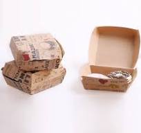 Custom Printed Fast Food Burger Box Eco Friendly Folded Kraft Paper Bakery  Box Sandwich Hamburger Packaging Boxes Food