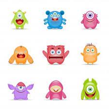Conjunto De Personajes De Monstruo Ilustracion De Monstruo Vectores Gratis Monstruos Tiernos