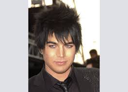 Adam lambert in los angeles, ca: Adam Lambert S Spiked Hairstyle With A Blue Coal Dark Color