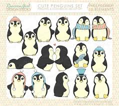 Cute Penguins Clip Art Set Personal Commercial Use Etsy Cute Penguins Penguin Tattoo Penguins
