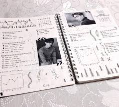 Black And White Bullet Journal Spreads Pin On Kpop Journal Ideas