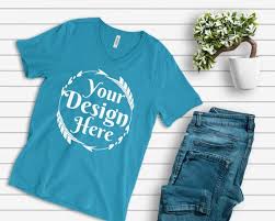 Download Bella Canvas 3005 V Neck Neon Blue Unisex T Shirt Flat Lay Etsy Mockup Free Psd Shirt Mockup Free Psd Mockups Templates